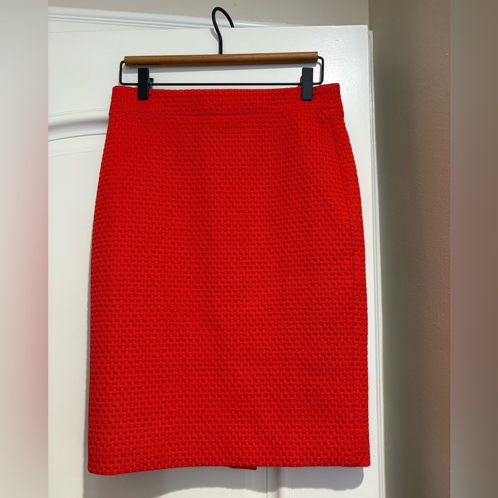 J. Crew Coral Red Pencil Skirt